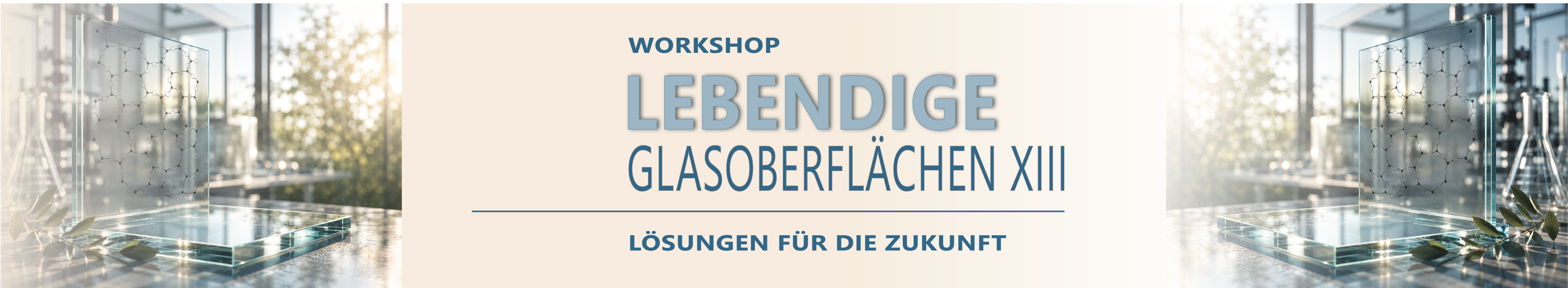 Header Banner für die Konferenz: Lebendige Glasoberflächen XIII. Diese geht vom 21. September 2026 bis 22. September 2026.